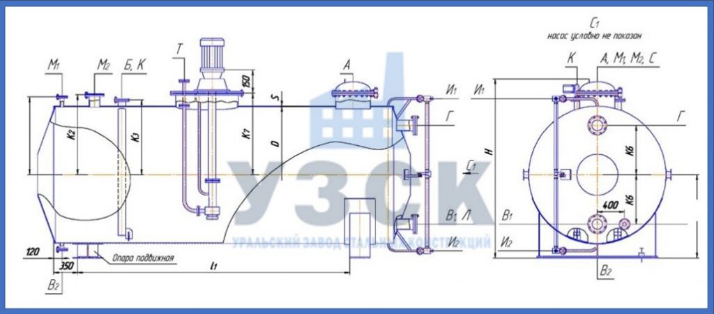 Чертеж емкости ГКК в Старом Осколе